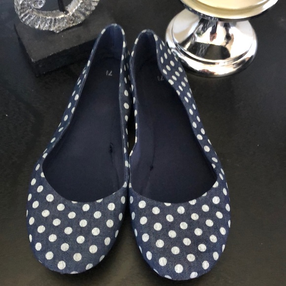Shoes - Flats Blue/White Polka Dot 7.5